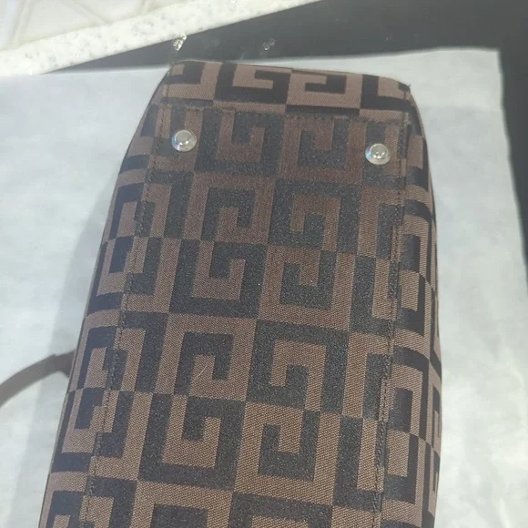 Givenchy Brown Geometric Fabric Tote Bag Authentic Designer Large - Picture 4 of 15